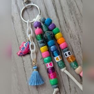 Colorful Beaded Keychain/Bag Charm with Tassel